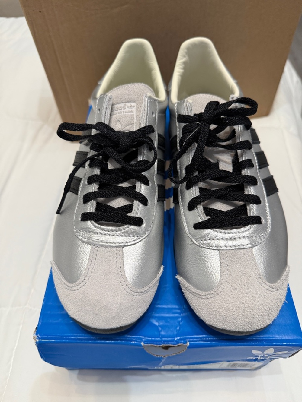 Adidas Women's Silver Gazelle-Inspired Sneaker - Silver/Black